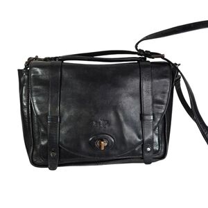 Vtg Coach Bleeker Brooklyn black leather messenger crossbody bag purse